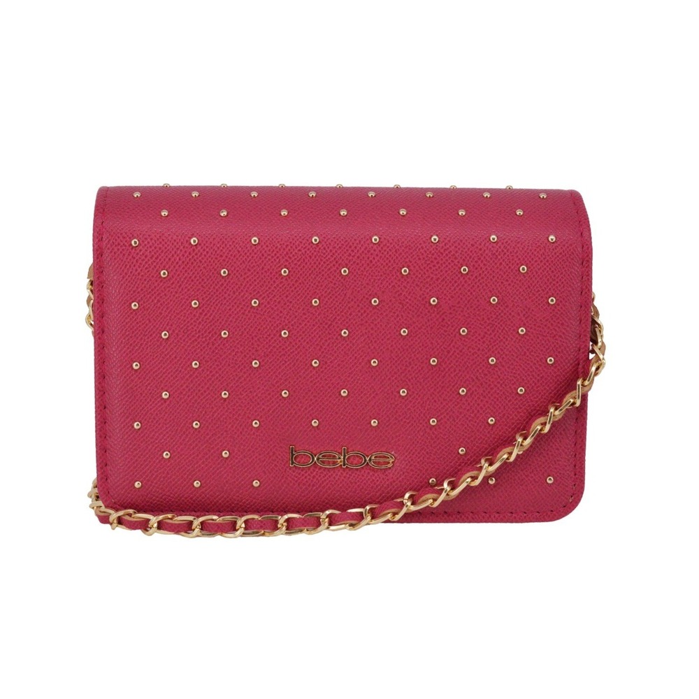 248. Bebe Women's Sagan Studded Mini Crossbody Bag - Dark Pink Retail $69 Macy's
